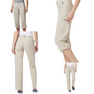 Columbia PFG Pants Womens 8 Reg Beige Omni Shade Omni Wick Roll Up UPF30 New NWT